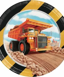 Creative Converting Big Dig Construction Dessert Plates, 8 Ct Kids Birthday Party Themes