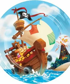 Creative Converting Kids Birthday Party Themes Pirate Treasure Paper Plates, 8 Ct