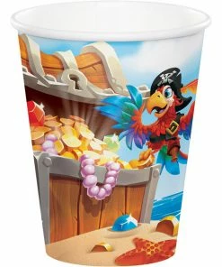 Creative Converting Pirate Treasure Hot/Cold Paper Paper Cups 9 Oz., 8 Ct