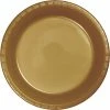 Creative Converting Glittering Gold Plastic Dessert Plates, 20 Ct