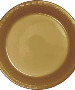 Creative Converting Glittering Gold Plastic Dessert Plates, 20 Ct