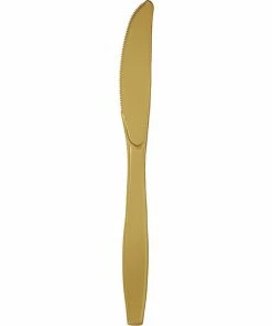Creative Converting Glittering Gold Plastic Knives, 50 Ct Solid Color Tableware