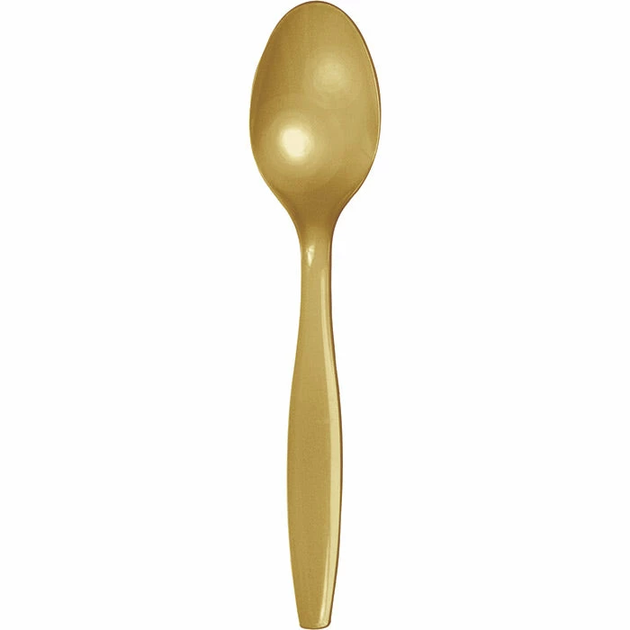 Creative Converting Glittering Gold Plastic Spoons, 50 Ct