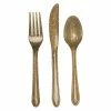 Creative Converting Christmas Party Supplies Glitz Gold Plastic Cutlery Set, 24 Ct