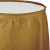 Creative Converting Glittering Gold Plastic Tableskirt, 14' X 29"