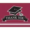 Creative Converting Graduation Party Supplies Graduation School Spirit Burgundy Red Thank You Notes, 25 Ct