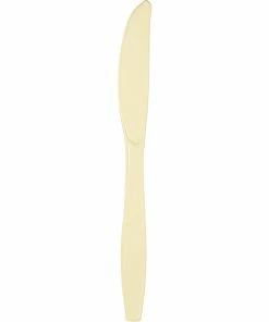 Creative Converting Solid Color Tableware Ivory Plastic Knives, 24 Ct