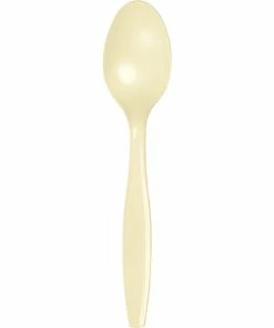 Creative Converting Ivory Plastic Spoons, 50 Ct Solid Color Tableware