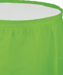Creative Converting Fresh Lime Plastic Tableskirt, 14' X 29"
