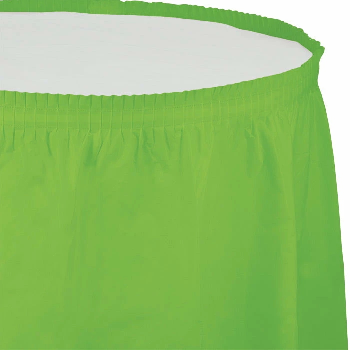 Creative Converting Fresh Lime Plastic Tableskirt, 14' X 29"
