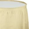 Creative Converting Solid Color Tableware Ivory Plastic Tableskirt, 14' X 29"