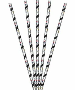 Creative Converting NFL And Football Party Supplies Pittsburgh Steelers Paper Straws, 24 Ct
