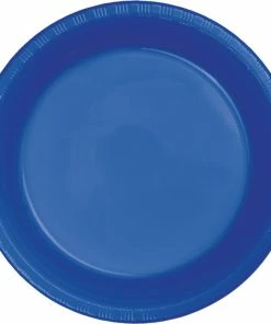 Creative Converting Cobalt Blue Plastic Dessert Plates, 20 Ct Solid Color Tableware