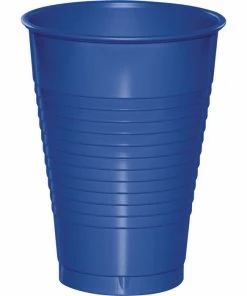Creative Converting Cobalt Blue 12 Oz Plastic Cups, 20 Ct Solid Color Tableware
