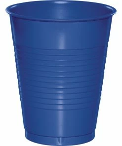 Creative Converting Cobalt Blue Plastic Cups, 20 Ct Solid Color Tableware
