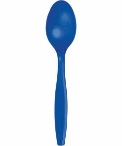 Creative Converting Solid Color Tableware Cobalt Blue Plastic Spoons, 24 Ct