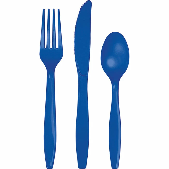 Creative Converting Cobalt Blue Blue Assorted Cultery, 18 Ct Solid Color Tableware
