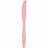 Creative Converting Solid Color Tableware Classic Pink Plastic Knives, 24 Ct