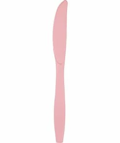 Creative Converting Solid Color Tableware Classic Pink Plastic Knives, 24 Ct