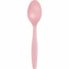 Creative Converting Classic Pink Plastic Spoons, 24 Ct Solid Color Tableware