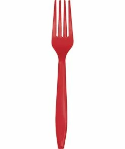 Creative Converting Classic Red Plastic Forks, 24 Ct Solid Color Tableware