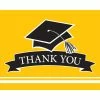 Creative Converting Graduation Party Supplies Graduation School Spirit Yellow Thank You Notes, 25 Ct