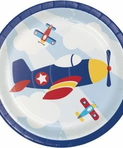 Creative Converting Toy Airplane Dessert Plates, 8 Ct Kids Birthday Party Themes