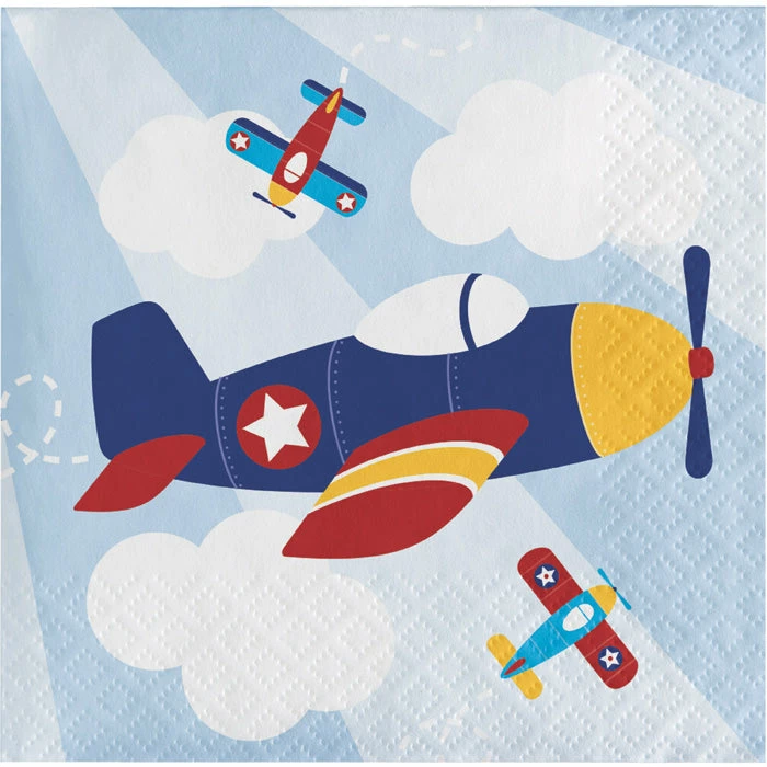 Creative Converting Toy Airplane Beverage Napkins, 16 Ct
