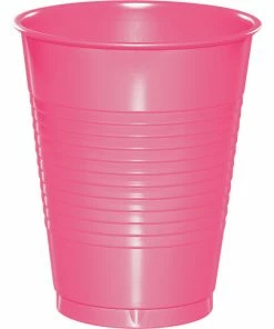 Creative Converting Solid Color Tableware Candy Pink Plastic Cups, 20 Ct