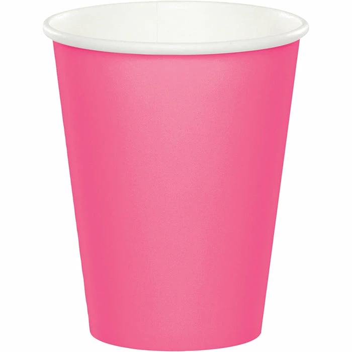 Creative Converting Candy Pink Hot/Cold Paper Cups 9 Oz., 8 Ct