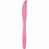 Creative Converting Candy Pink Plastic Knives, 24 Ct Solid Color Tableware
