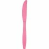 Creative Converting Solid Color Tableware Candy Pink Plastic Knives, 50 Ct