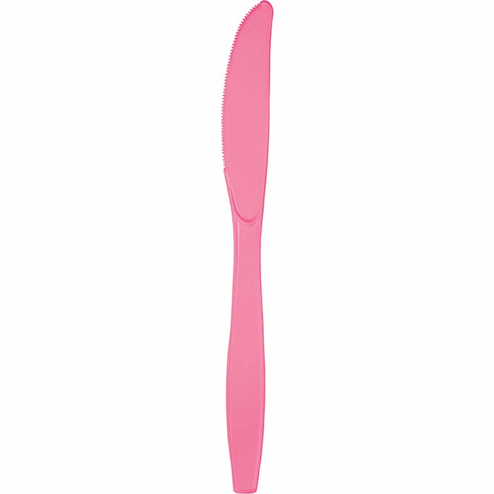 Creative Converting Solid Color Tableware Candy Pink Plastic Knives, 50 Ct