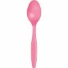 Creative Converting Candy Pink Plastic Spoons, 50 Ct Solid Color Tableware