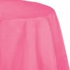 Creative Converting Solid Color Tableware Candy Pink Tablecover, Octy Round 82" Polylined Tissue