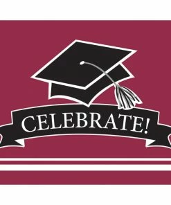 Creative Converting Graduation School Spirit Burgundy Red Invitations, 25 Ct Graduation Party Supplies