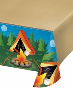 Creative Converting Camp Out Plastic Tablecover All Over Print, 54