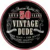 Creative Converting Vintage Dude 50th Birthday Dessert Plates, 8 Ct Adult Birthday Party Themes