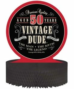 Creative Converting Vintage Dude 50th Birthday Centerpiece