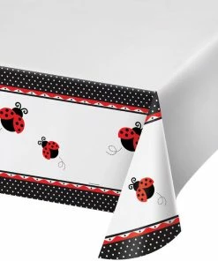 Creative Converting Ladybug Fancy Tablecover Plastic 54" X 108" Kids Birthday Party Themes