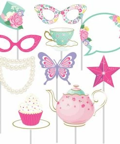 Creative Converting Kids Birthday Party Themes Floral Tea Party Photo Props, 10 Ct