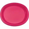Creative Converting Solid Color Tableware Hot Magenta Oval Platter 10" X 12", 8 Ct