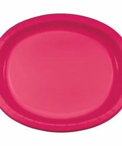 Creative Converting Solid Color Tableware Hot Magenta Oval Platter 10