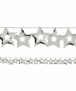 Creative Converting General Decorations Silver Stars Foil Garland, 9 Ft.