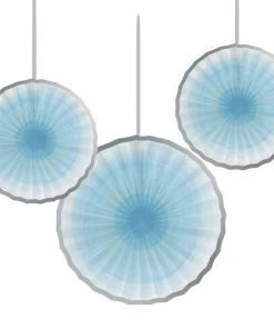 Creative Converting One Little Star Boy Paper Fans, 16" And 12", 3 Ct