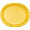 Creative Converting Solid Color Tableware School Bus Yellow Oval Platter 10" X 12", 8 Ct