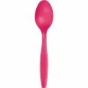 Creative Converting Hot Magenta Pink Plastic Spoons, 24 Ct Solid Color Tableware