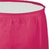 Creative Converting Solid Color Tableware Hot Magenta Plastic Tableskirt, 14' X 29"