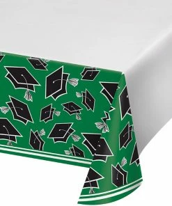 Creative Converting Graduation School Spirit Green Table Cover Graduation Party Supplies