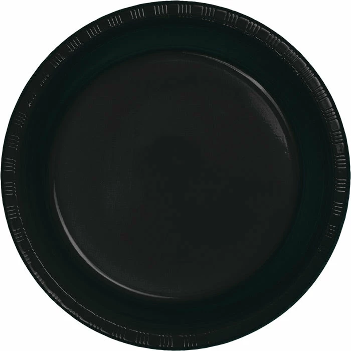 Creative Converting Solid Color Tableware Black Plastic Dessert Plates, 20 Ct